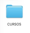 A pasta CURSOS criada no computador